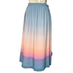 Halston Women’s 2 Ombre Pleated Midi Blue Pink